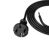 Anschlusskabel 2m mit geradem Stecker TYP E 230V 16A 2×1,5 mm² H05RR-F PP-21 Schwarz W-97192