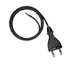 Anschlusskabel 5m mit geradem Stecker TYP E 230V 16A 2×1 mm² H05RR-F PP-21 Schwarz W-97191