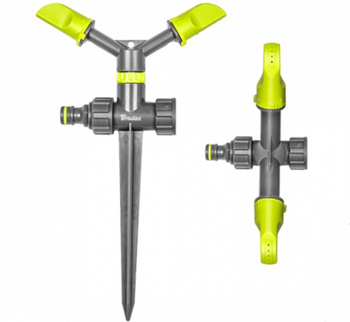 2-Arm Kreisregner mit Erdspieß Sprinkler bis 135m² Bewässerung Rasensprenger BRADAS LE-6101