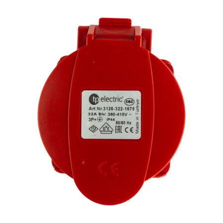 Einbausteckdose CEE Steckdose 400V 32A 4P 75x75 mm VDE TP Electric 3126-322-1675