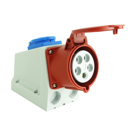 Combo Wandsteckdose 5-polig CEE 16A IP44 Schuko 230V 3105-600-1600