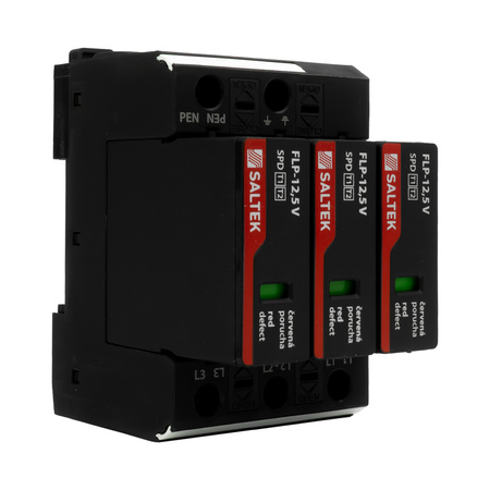 Überspannungsableiter Typ 1 12,5kA FLP-12,5 V/3 bis 350V DC für Hutschiene Überspannungsschutz Blitzschutz für Niederspannung A03425