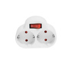 Steckdosenadapter mit zwei 230V Steckdosen Schuko und Schalter W-32000