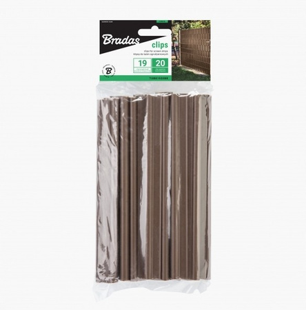 20 Stk. Befestigungsclips für Zaunblende braun Bradas TOBK1920BR