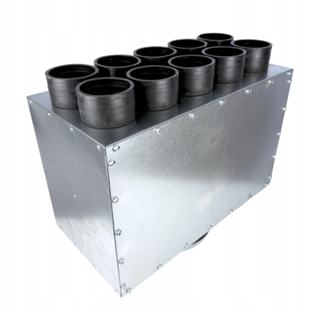 Lüftungsverteiler Verteilerkasten 10x75 Ø200 Wohnraumlüftung Luftverteiler E-KRT-10x75/200-OC