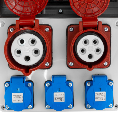 Baustromverteiler 32A 16A CEE 3x230V JUN-S/FI Stromverteiler Wandverteiler Doktorvolt DV-5558-D