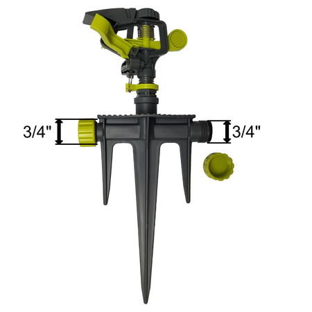 Impuls Kreisregner mit Erdspieß Sprinkler bis 539m² Rasensprenger Sektorenregner BRADAS LE-6105