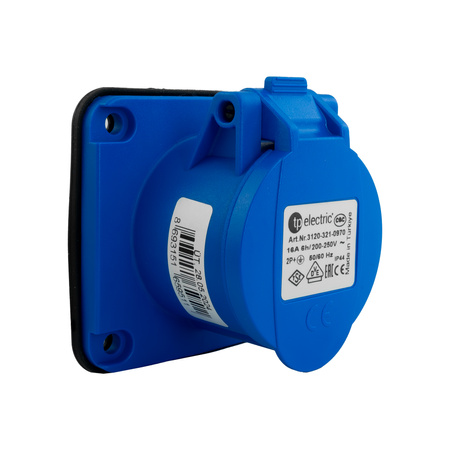 Einbausteckdose CEE 230V Camping 16A 3P 70x70 mm VDE TP Caravan Steckdose Electric 3120-321-0970