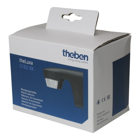 Bewegungsmelder Außenbereich 180st. max 12m IP55 theLuxa S180 schwarz TH-1010506