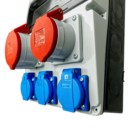 Baustromverteiler 32A 16A 3x230V LS-Schalter und FI-Schalter Stromverteiler Steckdosen Bals WK-4328-D