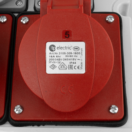 Baustromverteiler 3x16A 2x32A CEE 4x230V Stromverteiler mit Handgriff und Anbaustecker Doktorvolt TR-S/FI DV-5053-D