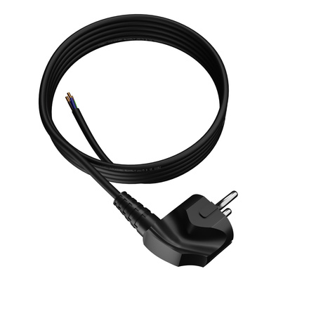 Anschlusskabel 4m mit Winkelstecker Uni-Schuko 250V 16A 3x0,75 mm² OMY PP-50 Schwarz W-97160