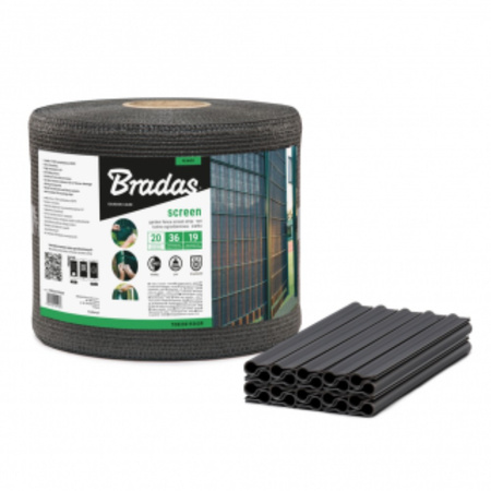 Zaunband 19cmx36m grau Zaun- Palisadenband Sichtschutz Lärmschutz BRADAS TOB2001936GY