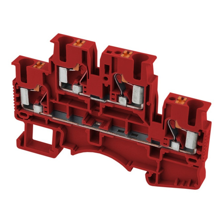 Reihenklemme 4mm2 4 Leiter Doppelstockklemme Etagenklemme Rot DSKK4-01P-16-00A(H)