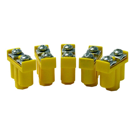 5 Stk. Doppelklemme Dosenklemmen Klemmen 2x1-4mm2 gelb-grün Kabelanschlüsse Klemme Verteilerdosenklemme ViPlast 092-07