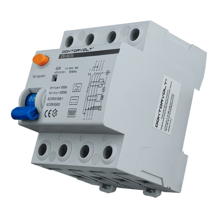 Wallbox Fehlerstromschutzschalter FI Typ B E-Auto 40A 30mA 4P IP20 Allstromsensitiv RCD DV-5576