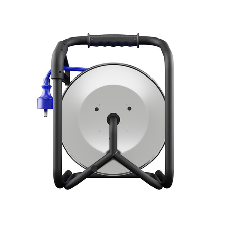 Kabeltrommel 50m HEAVY LINE 3x2,5mm Blau mit Metalltrommel 4x 230V-Steckdosen W-99471