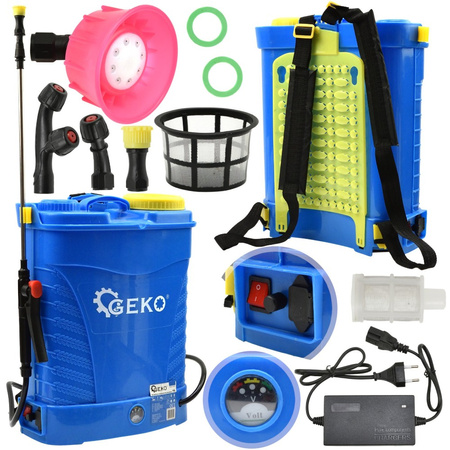 Drucksprüher Akku Rucksack 16 L rot / blau G73252