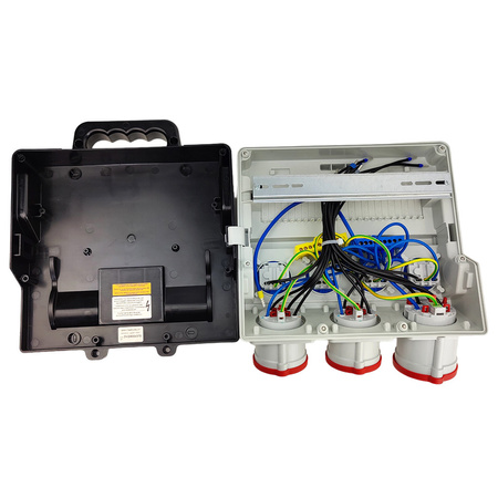 Baustromverteiler 12 Module mit Griff IP44 4x230V 2x16A 32A Doktorvolt Stromverteiler ohne Schutz DV-4926-F