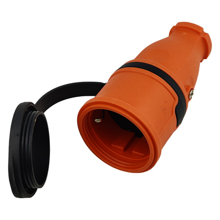 Gummikupplung 16A 230V 2P+E Steckdose Kupplung orange 3101-304-2300