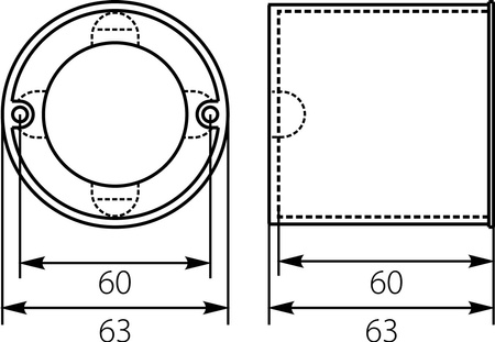 Schalterdose Unterputzdose PKpw-Ø 60 x 60 tief E-P 13.80