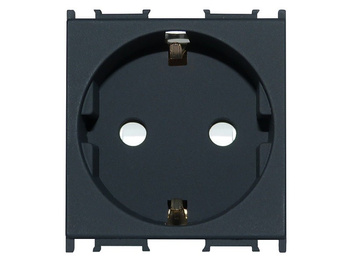 Steckdose Schuko KS 16A 230V 2M 2P+E Schwarz-Matt PD12 Einsatz 9456 / VM10SB-U