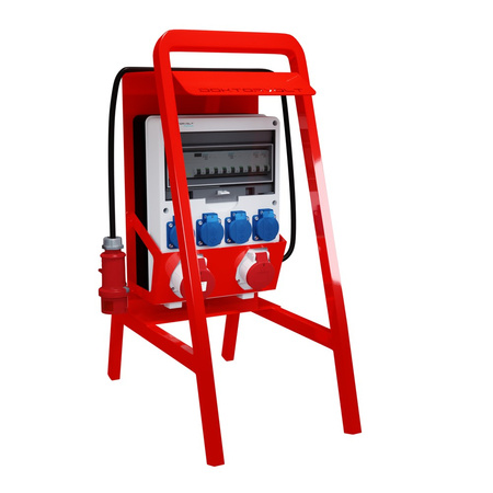 Baustromverteiler auf Ständer Siemens Schutzschalter pTD-S/FI SET tragbar mit Steckdosen 32A 16A CEE MENNEKES 4x230V Stromverteiler für Baustellen Stromkasten mit Schutz Doktorvolt DV-6221-D