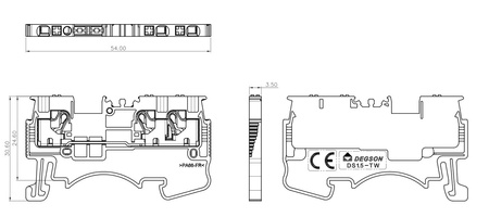 Schutzleiter-Reihenklemme 1.5mm2 3-Leiter gelb-grün Erdungsklemme DS1.5-TW-PE-01P-1C