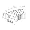 Flachkanalbogen 15-45° kürzbar Bogen 110x55mm horizontal airRoxy 02-404