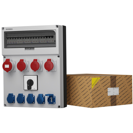 Stromverteiler GR-S/FI 1x32A 3x16A 5x230V Schalter 0-1 franz/belg System Doktorvolt® DV-0441-F