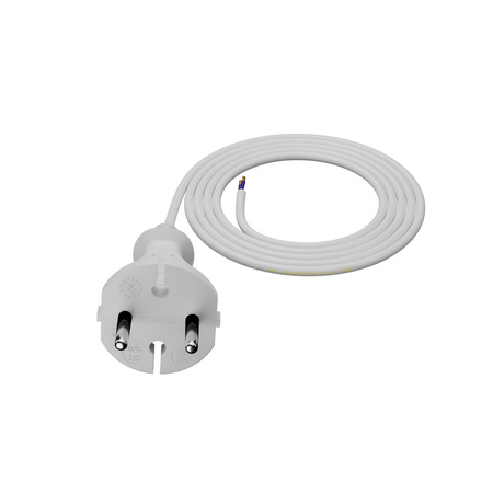Anschlusskabel 1,5m mit geradem Stecker TYP E 230V 16A 2×1 mm² H05VV-F PP-21 Weiß W-98335