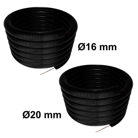 Wellrohr mit Zugdraht Wellschlauch Isolierrohr 750N 100m Ø16mm Ø20mm FEPCT16