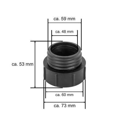 IBC Adapter Feingewinde 2" auf Grobgewinde S60x6 Bradas 6096