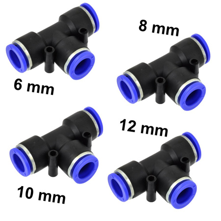 Schlauchverbinder PU/PE Druckluftverbinder Typ T 6 8 10 12 mm G03043