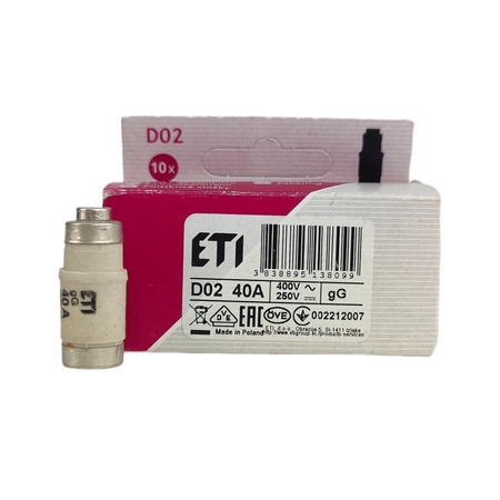 Sicherungseinsatz Schmelzsicherung D02 Sicherung 40A E18 gG 002212007