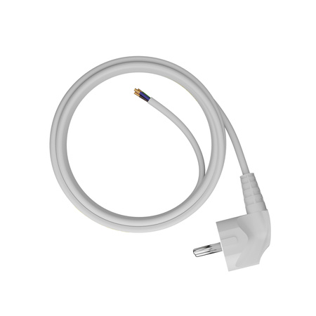 Anschlusskabel 5m mit Winkelstecker Uni-Schuko 250V 16A 3x1 mm² OMY PP-50 Weiß W-97173