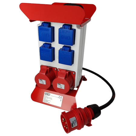 Stromverteiler GAROFlex mit 4x 230V Schuko 2x 16A CEE Steckdosen mit Starkstromkabel 5x1,5mm2 IP44 2468820