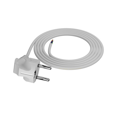 Anschlusskabel 2m mit Winkelstecker Uni-Schuko 250V 16A 3x1 mm² OMY PP-50 Weiß W-97167