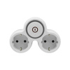 Zweifach Steckdosenadapter 2x Schuko 230V mit Schalter Grau-Weiß W-72003