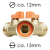 2-Wege Wasserverteiler Messing Gartenschlauch- Wasserhahn- Verteiler 3/4" Bradas BR-2234