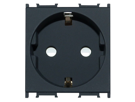 Steckdose Schuko KS 16A 230V 2M 2P+E Schwarz-Matt PD12 Einsatz 9456 / VM10SB-U