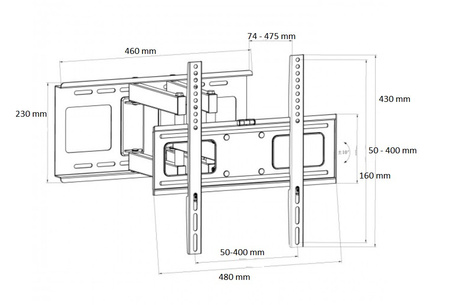 TV-Halterung Wandhalterung Fernseher LED/LCD 32-65" 75KG vertikale/horizontale AR-80