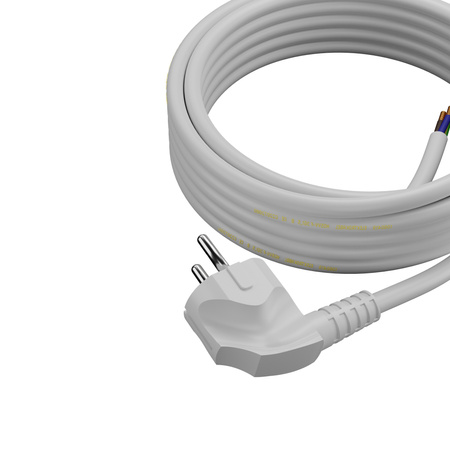 Anschlusskabel 5m mit Winkelstecker Uni-Schuko 250V 16A 3x1,5 mm² OMY PP-50 Weiß W-97185