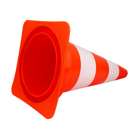 Verkehrsleitkegel 50cm Warnkegel U-23 weiches Verkehrshütchen reflektierender Verkehrskegel Pylone PVC Leitkegel Warnleitkegel Doktorvolt DV-5725