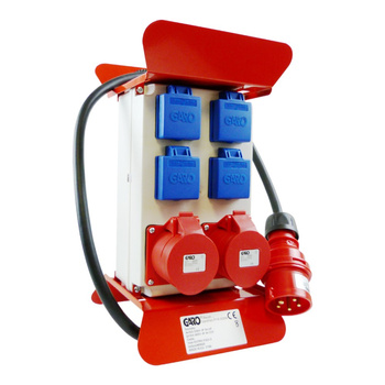 Stromverteiler GAROFlex mit 4x 230V Schuko 2x 16A CEE Steckdosen mit Starkstromkabel 5x1,5mm2 IP44 2468820