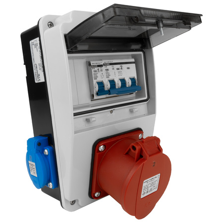 Wandverteiler XS-S 32A 2x230V IP44 Stromverteiler Komplett Verdrahtet Doktorvolt DV-5077-F