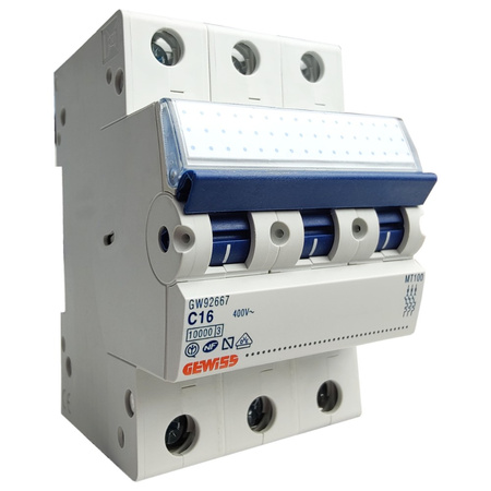 GEWISS Leitungsschutzschalter C16A 3P 10kA VDE PR63 Sicherungsautomat GW92667