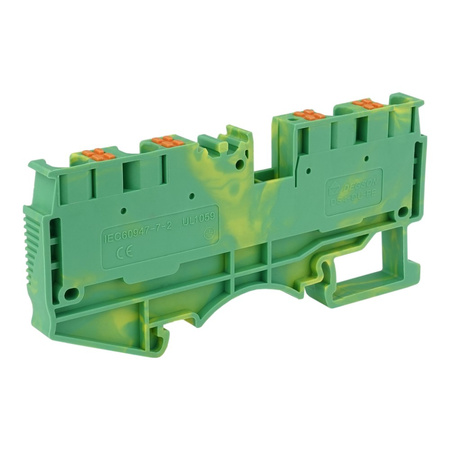 Schutzleiter-Reihenklemme 4mm2 4-Leiter gelb-grün Erdungsklemme DS4-QU-PE-01P-1C-00