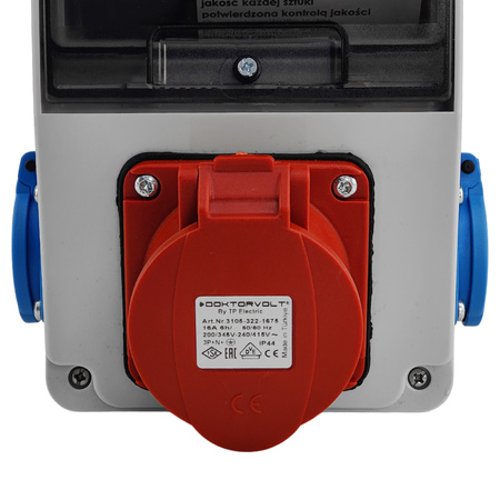 Wandverteiler XS 16A 2x230V IP44 Stromverteiler Komplett Verdrahtet Doktorvolt DV-5121-F