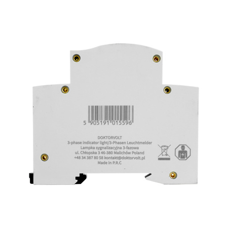 Leuchtmelder LED Dreiphasig 230V/400V Phasenkontrolle Signalleuchte rot grün gelb Doktorvolt DV-5596